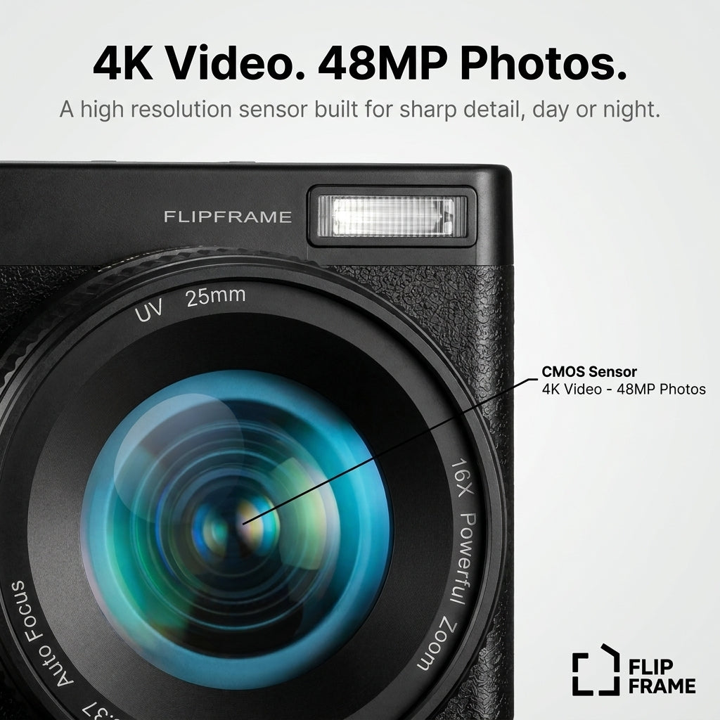Flipframe 4K video 48MP photos feature